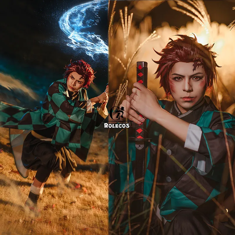 ROLECOS аниме демон Slayer Косплей Костюм Kamado Tanjirou Kimetsu no Yaiba косплей костюм для мужчин