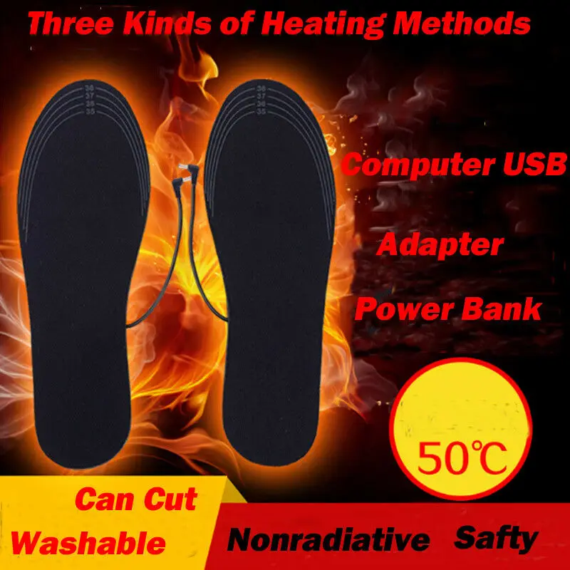 Лимит 100 стельки для обуви с электрическим подогревом теплые носки обогреватель ног USB зимние теплые подушечки для ног