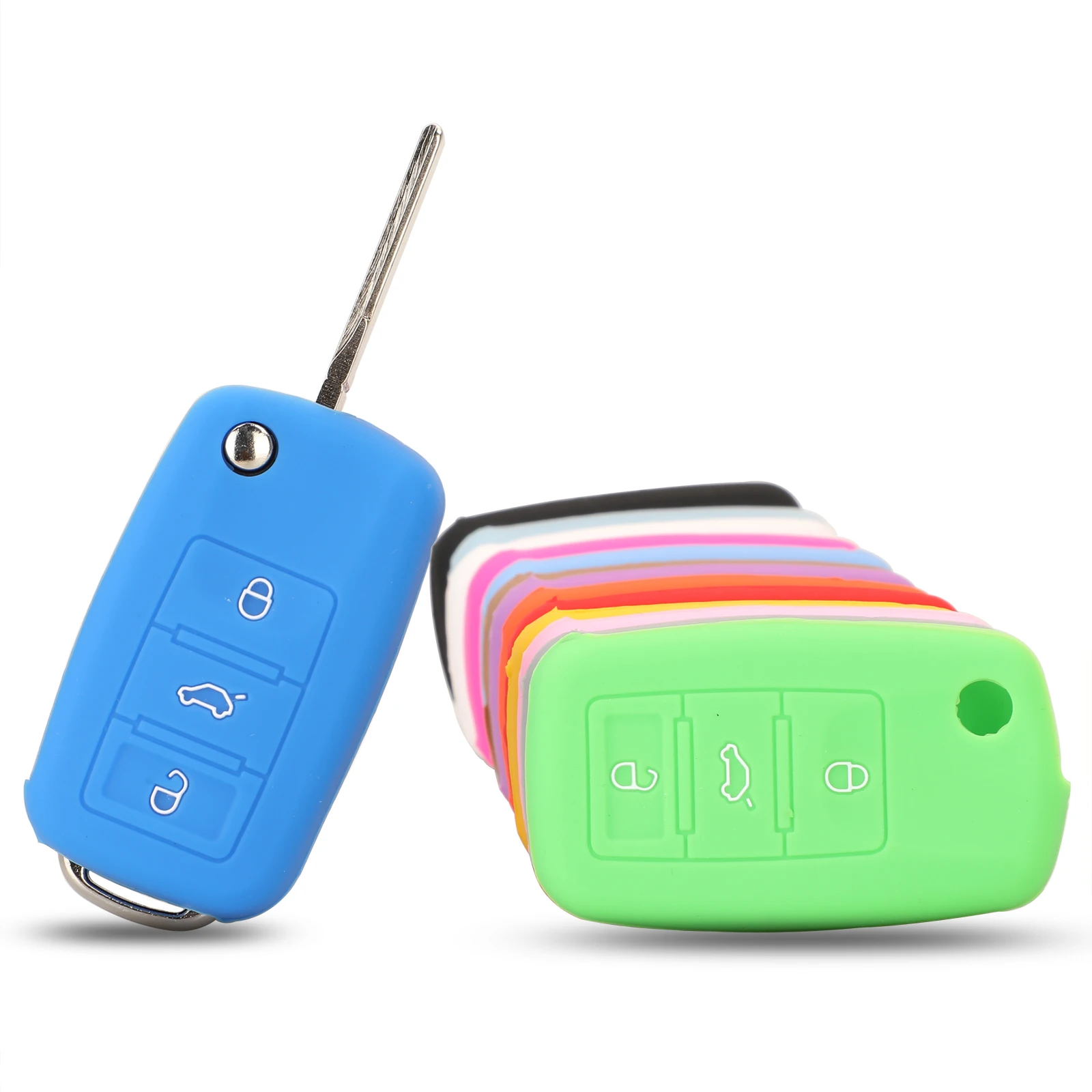 Jingyuqin 3 Pulsanti In Silicone Nuovo Telecomando Smart Car Key Case Cover Protector Fob Per Vw Golf Bora Jetta Polo Golf Passat