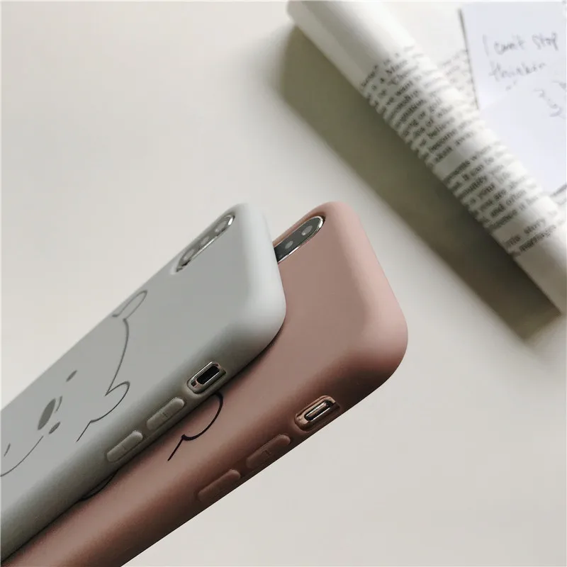 HYH iphone силиконовый чехол с милым рисунком медведя противоударный плотный чехол для Apple iphone 6 7 8 plus x xs xr max iphone 11 pro max