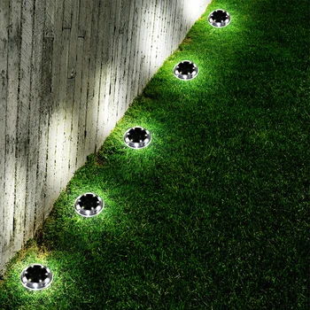 

Outdoor Waterproof Driveway Solar Ground Lights Home Garden 12LED Mini Courtyard Easy Install Pathway Landscaping Durable ABS