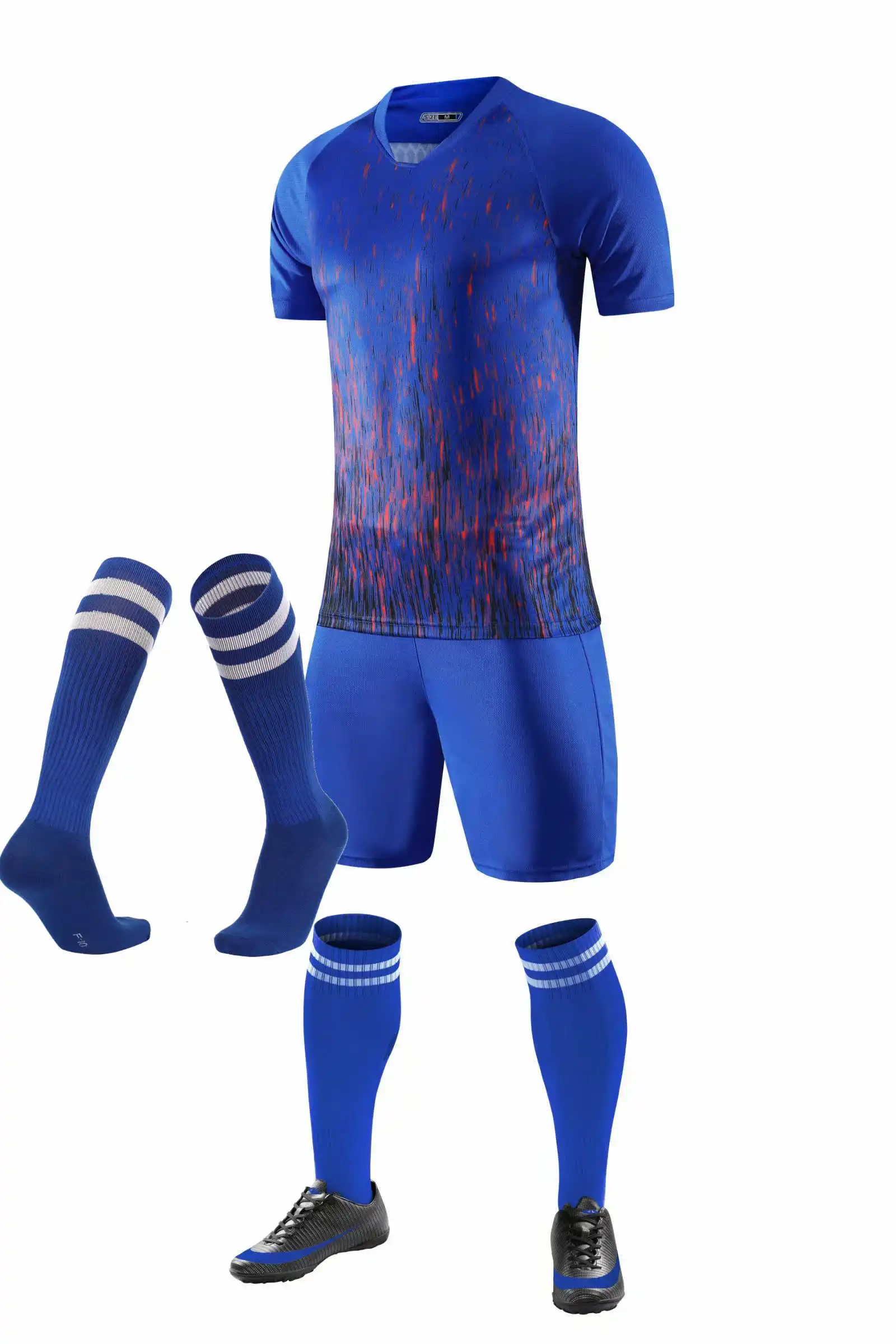Для взрослых мужчин и женщин футбольные майки комплекты одежды для футбола с коротким рукавом футбольная форма для бега футбольный костюм Джерси с носками - Цвет: 951 Soccer sets
