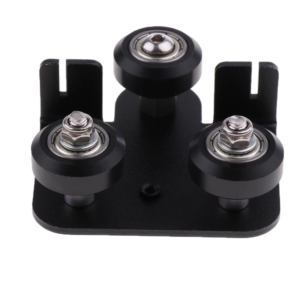 1 Pcs Extruder Back Supports Plate with 3x Pulley for 3d Printer Black