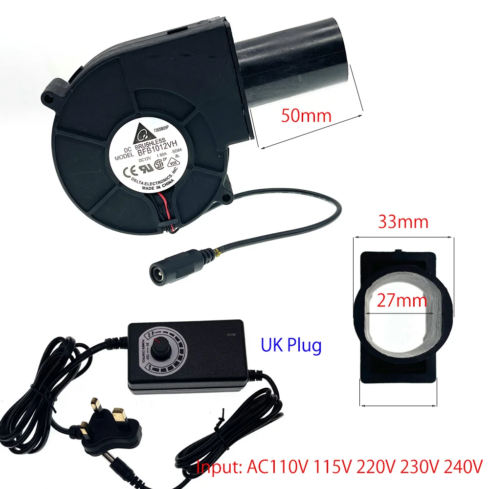 Turbo Ventilador Centrífugo Ventilador Alta Velocidade com Controlador de Velocidade Variável Faça Você Mesmo Refrigeração Bfb1012vh 9733 12v 1.80a - Imagem 5