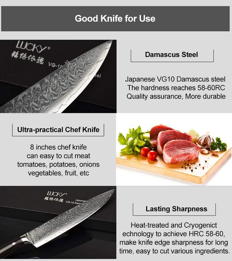 Кухонный нож шеф-повара Gyuto, японский дамасский VG10 стальной нож для нарезки мяса рыбы, нож для нарезки, разделочный нож для приготовления пищи 20