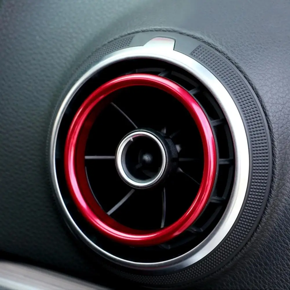 

4Pcs Adhesive Auto Car Interior Air Vent Outlet Trim Ring Cover for Audio A3 S3 Accessories