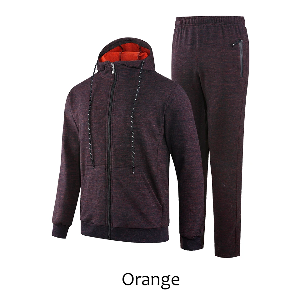 LK85 Red Спортивный костюм для мужчин, быстросохнущий, зима-осень, свободная одежда для бега, спортивные костюмы для мужчин, s, зима-осень, набор для фитнеса с капюшоном, теплый, для бега - Цвет: LK85 Red
