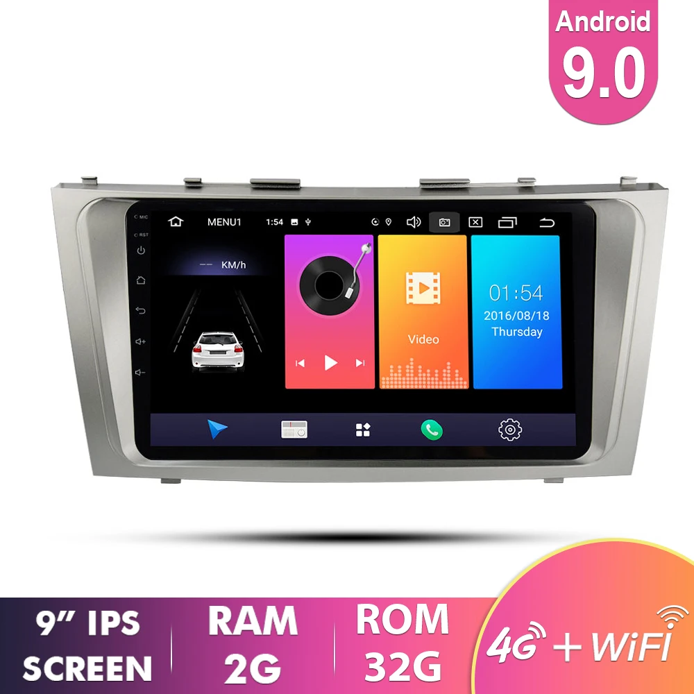 EKIY 9 ''ips Android 9,0 Автомобильный мультимедийный Автомагнитола для Toyota Camry 2007 2008 2009 2010 2011 No 2 Din gps навигация 4G плеер - Цвет: 2G 32G