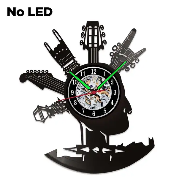 MCDFL Vinyl Record Wall Clock Modern Design Home Living Room Decoration Watch Clocks Object House Minimalist Decor Accessories W081-NO LED
