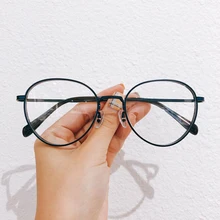Retro Oval Metal Frame Myopia Glasses Women And Men Glasses Frame