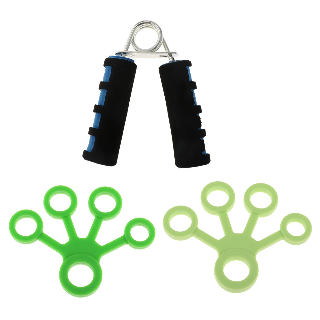 4 Packs Hand Grip Strengthener Finger Stretcher Strength & Dexterity Trainer Muscle Strengthening Training Tool
