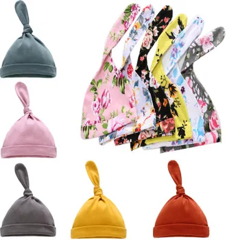 

0-6 M Baby Knot Beanie Caps Cotton Lovely Baby Cap Cute Cartoon Triangle Caps Newborn Infant Boys Girls Unisex Ear Care Hats