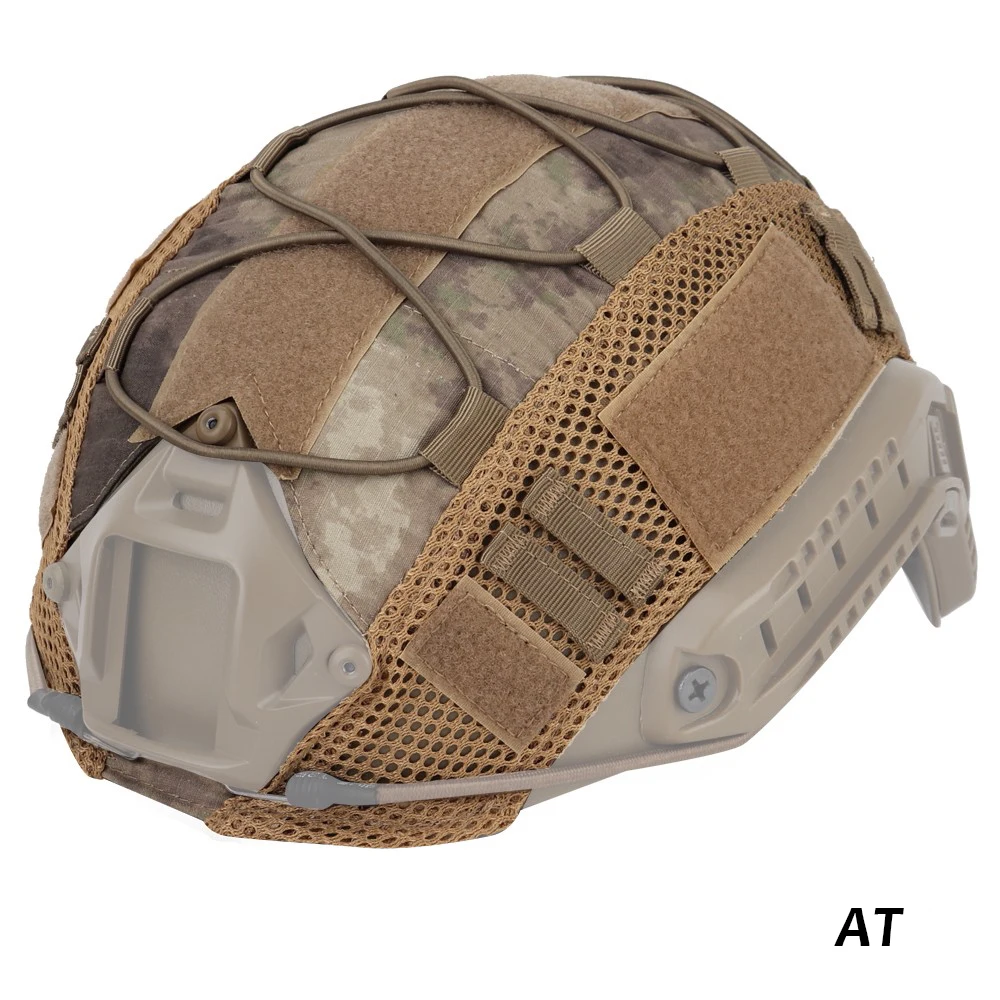 AT Tactical Helmet Cloth Nylon Mesh Helmet Cover Cloth Airsoft Paintball Patch Hunting Military Gear Outdoor Sports For Fast Helmet - Цвет: AT