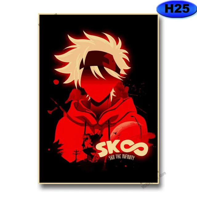 Vintage SK8 The Infinity Poster Kraft Paper Anime Posters Wall Stickers Home Decor Study Bedroom Bar Cafe Decoration Painting H25