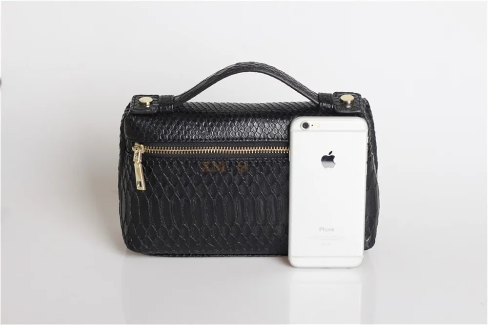 XMESSUN, новинка, модная дизайнерская сумка, тисненая кожа питона, переносная сумка, большой клатч, дамская сумочка, сумочка, черная сумка для макияжа