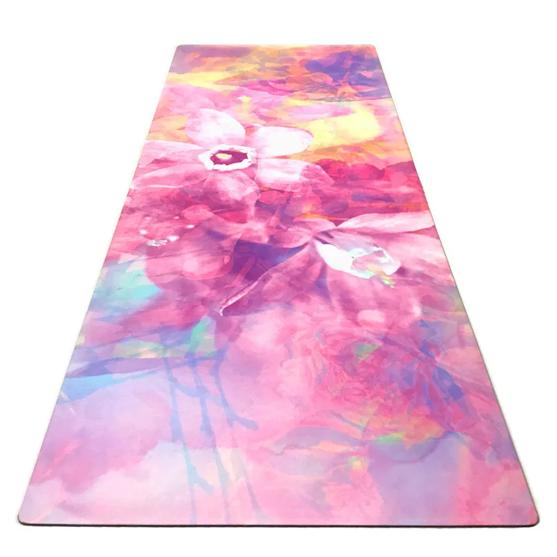 

Fashion New Style Yoga Fitness Exercise Mat Pink Romantic Printed Suede Rubber Mat Manufacturers Direct Selling