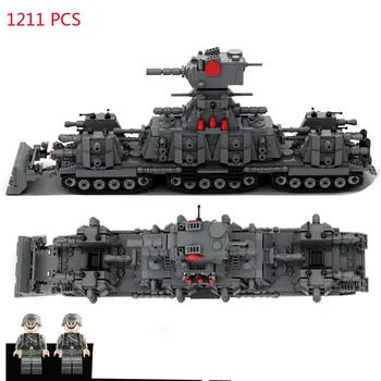 

hot military WWII German Army Lightning war VS Soviet Union KV-44 super heavy tank technic vehicles weapons Blocks bricks toys