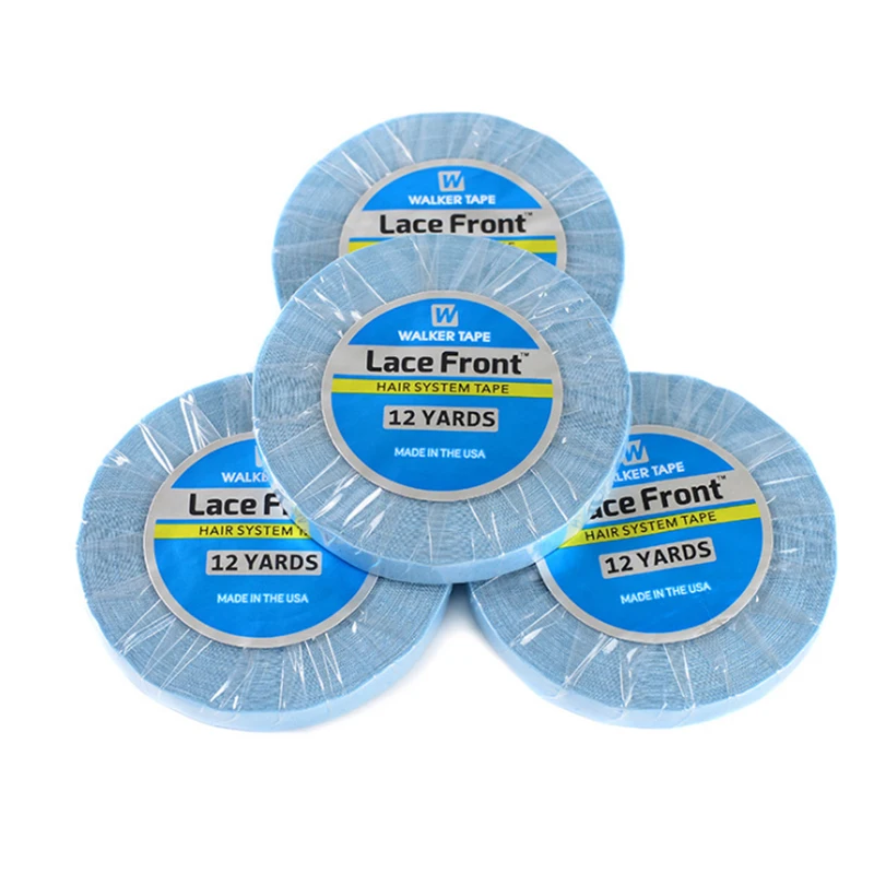 Fita de Apoio para Peruca Fita de Peruca Fita para Fita de Extensão do Cabelo Jardas Super Cabelo Azul Laço Frente Dupla Face 3 12 36 8 Apliques e perucas