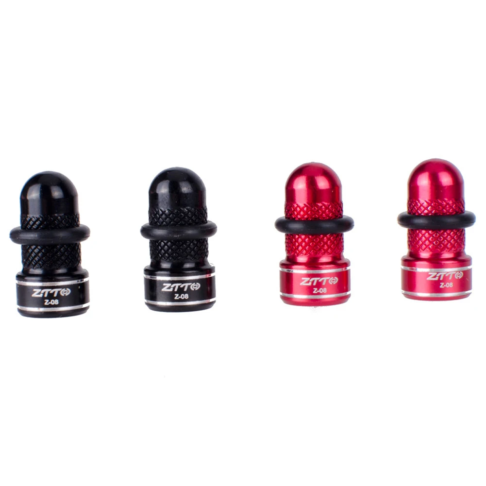 2PCS Bicycle Tire Valve Caps Aluminum Alloy Universal Bike Mouth Caps Mountain Bike Accessories Bike Valve Caps Red Black