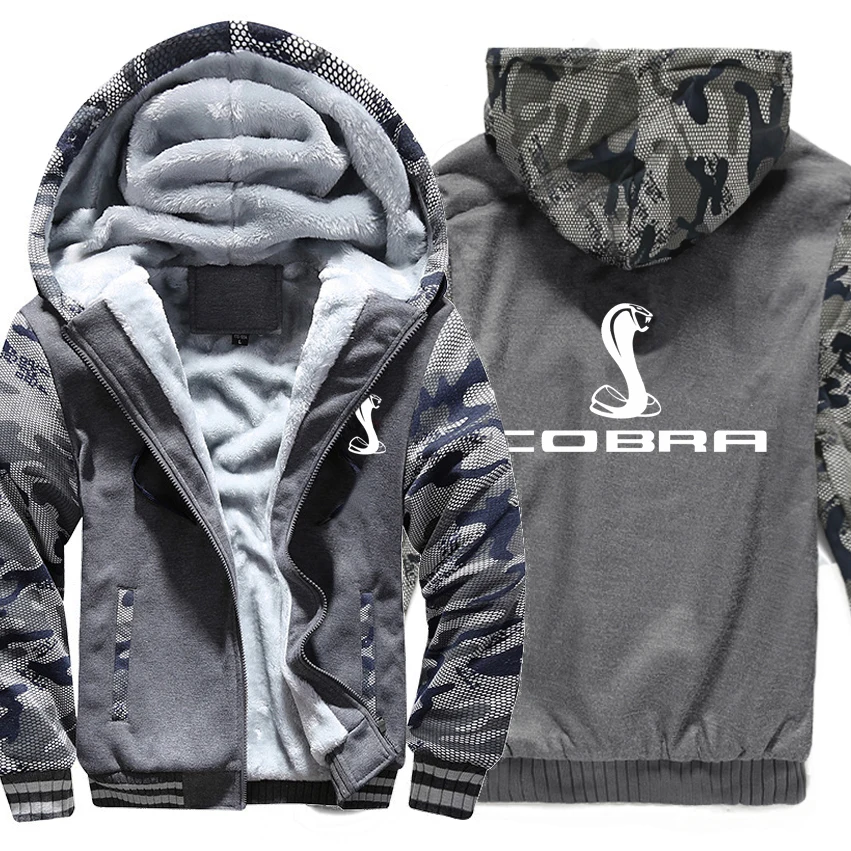 Shelby Cobra толстовки Зимний камуфляжный чехол куртка мужская шерстяная подкладка флис Ford Mustang толстовки