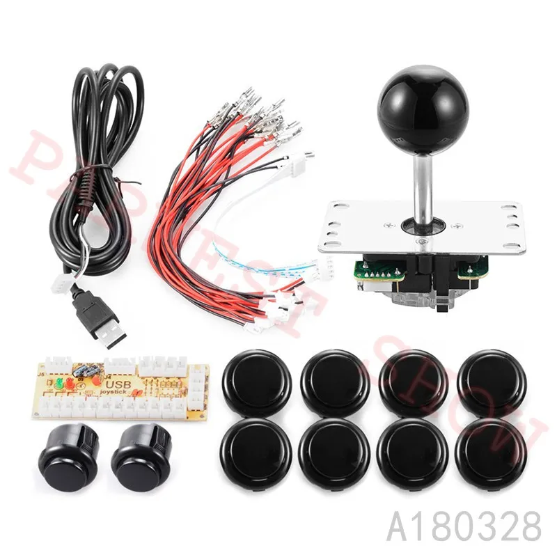 1 плеер аркадный джойстик DIY Kit Нулевая задержка USB энкодер ПК Sanwa Джойстик+ 8 шт. аркадная кнопка для Mame Jamma с проводным жгутом