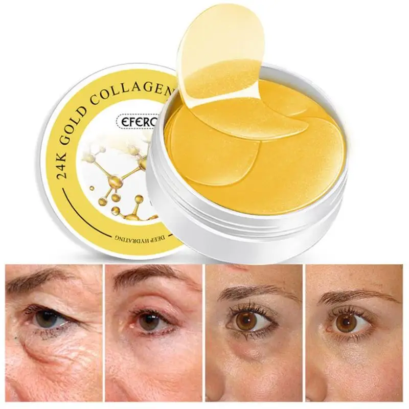 60pcs=30pairs New EFERO Collagen Eye Mask Sleep Fade Dark Circle Edema Eye Patches Under Eye Bags Face Anti Wrinkle Gel Eye Mask