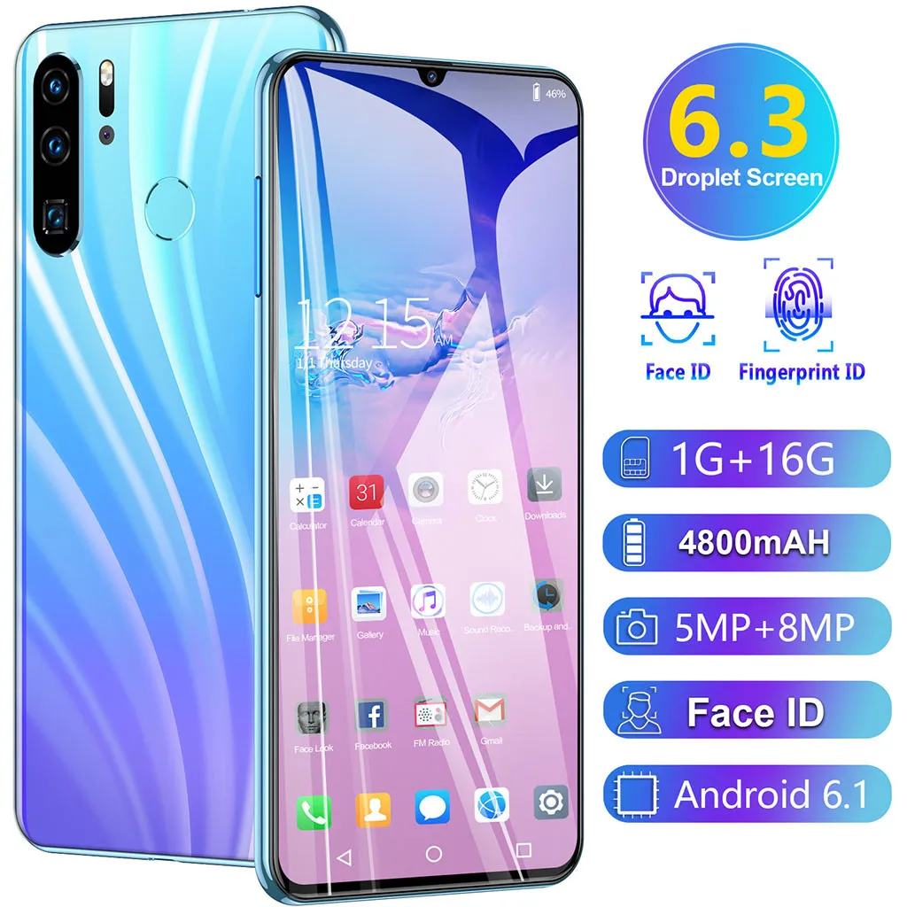 Лучшие продажи продуктов P40 PRO четырехъядерный 6,3 дюймов камера Android 6,1 1G+ 16G gps 3g звонок мобильный телефон США поддержка дропшиппинг
