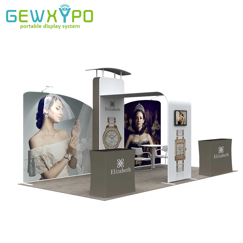 

Переносной Простой тканевый баннер 20x10 дюймов для выставочных стендов, алюминиевая трубка, фоновая декорация с аркой и двумя твердыми фотоэлементами