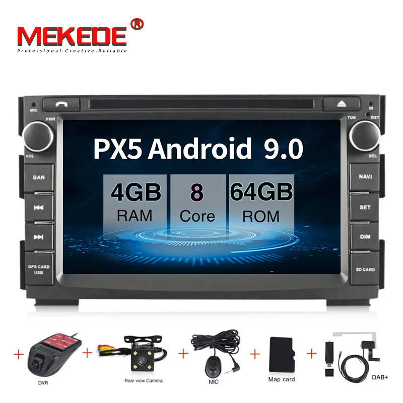 4G + 64G 8 CORE Android 9 0 2 Din Автомобильный мультимедийный dvd плеер gps Авторадио для Kia Ceed 2009