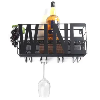 

1 pc Wine Rack Cup Glass Holder Display Bar Shelf Wall Mounted Bottle Champagne Glass Hanger Holder Bar Organizer kitchen