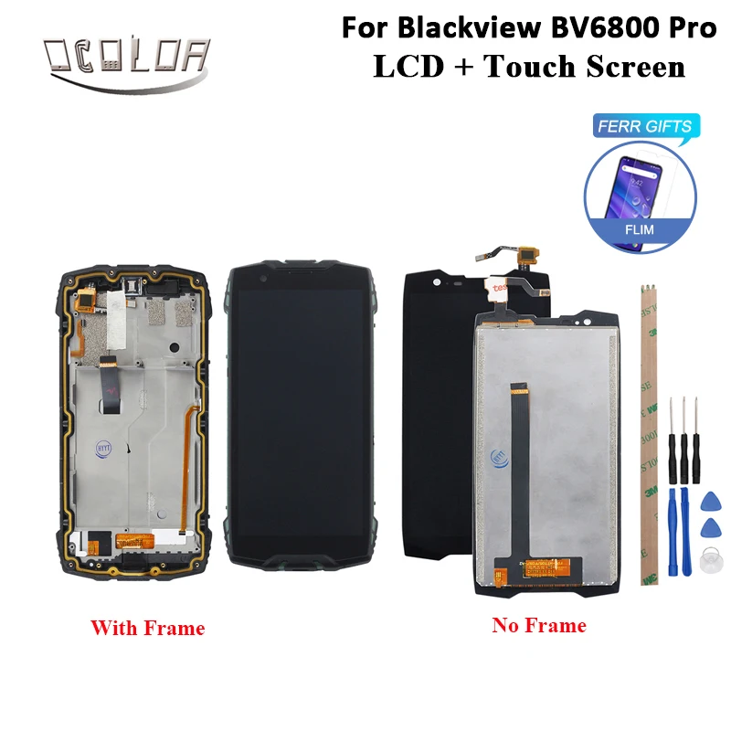 

ocolor For Blackview BV6800 Pro LCD Display And Touch Screen With Frame +Tools +Film For Blackview BV6800 Pro Phone 5.7''