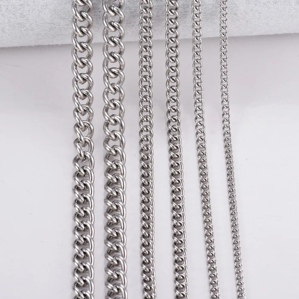 1 Stück Edelstahl-Kettenhalskette mit einfachen Gliedern, 1,5/2/3/4,5 mm, für die Herstellung von DIY-Anhängern und Schmuck. – Detail 2