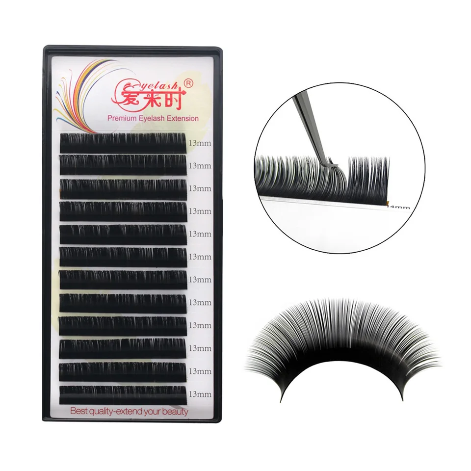 Extensiones de pestañas individuales CC Curl, extensión de pestañas Premium de 0,03-0,25mm, extensión y volumen de pestañas deslizantes