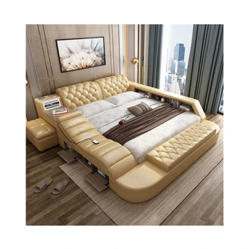 

2019 new arrival 100% cow hide skin multifunctional massage bed genuine leather massage leather bed