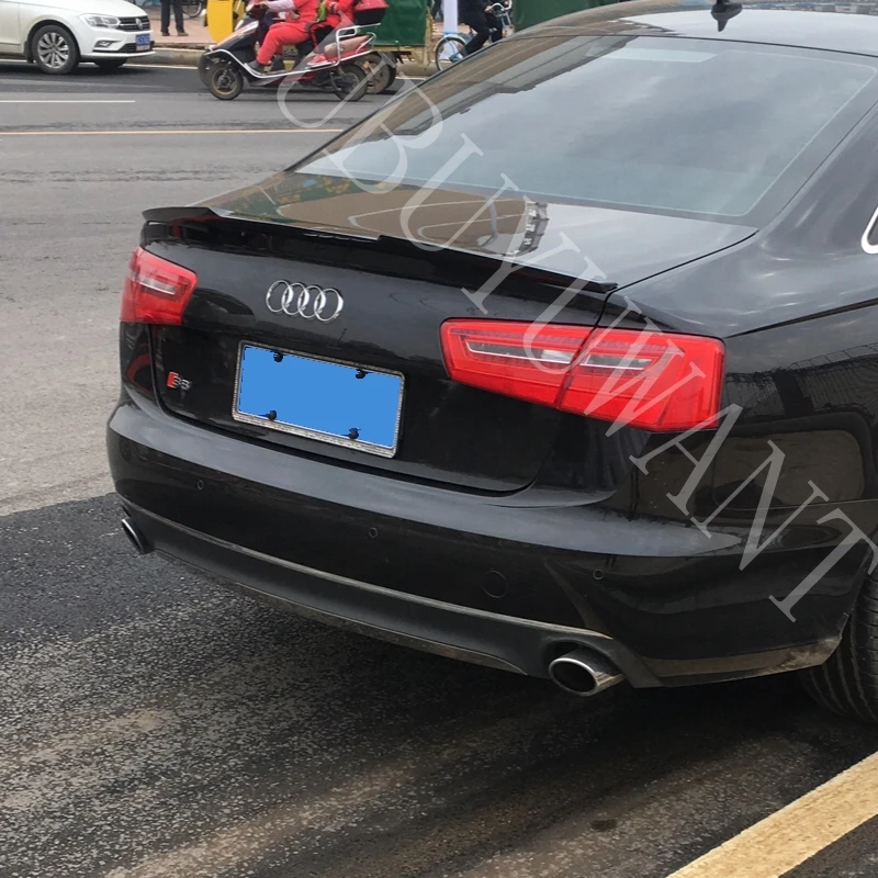 

For Audi A6 C7 Carbon Fiber M4 Style Exterior Car Tail Boot Wing Decoration Rear Trunk Spoiler 2013 2014 2015 2016