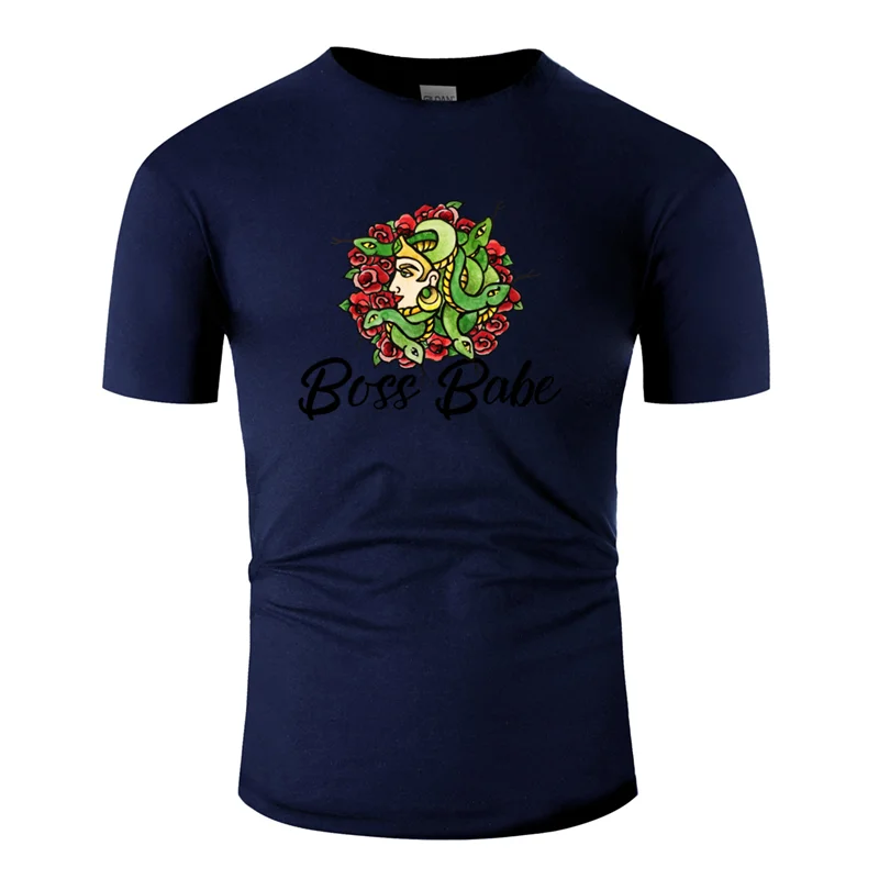 Men-Navy Blue Модная футболка Humor boss babe для мужчин,, мужские, европейский размер, S-5xl, для отдыха, Мужская футболка, хлопок, против морщин, поп-топ, футболка - Цвет: Men-Navy Blue