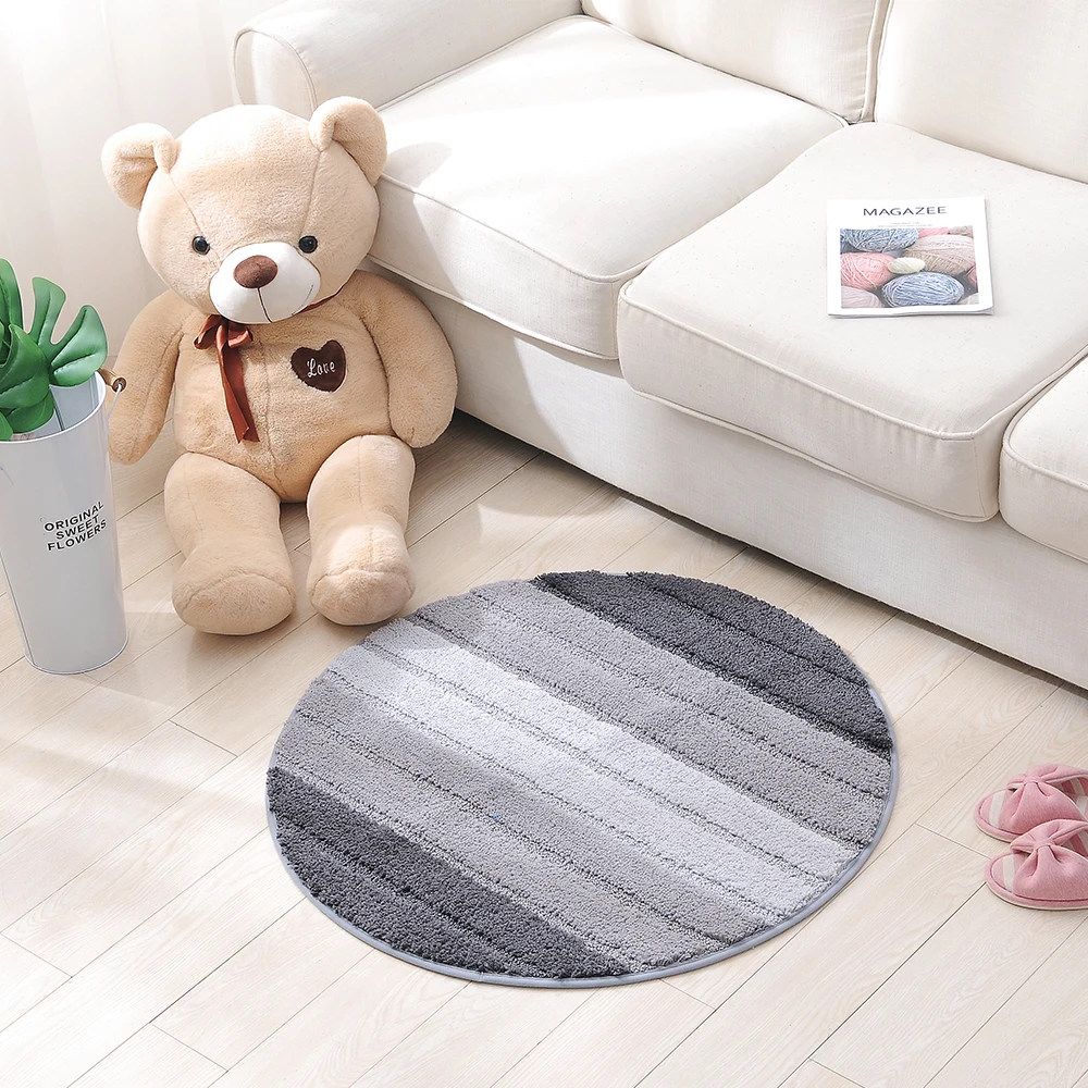 Soft Microfiber Rug Kitchen Carpet Floor Mat Round Carpet Anti-slip Bath Mat Livingroom Home Bedroom Machine Washable Carpet