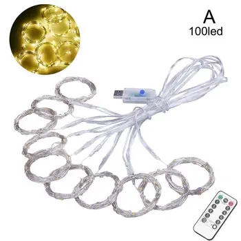 

USB LED Curtain String Lights Flash Fairy Garland Remote Control For New Year Christmas Outdoor Wedding Home decor