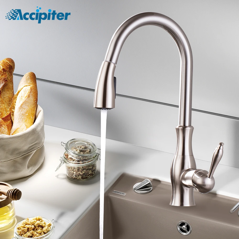  Kitchen Sink Faucet Single Handle Chrome Taps Pull Out Kitchen Tap 360 Swivel Water Mixer Tap Singl - 32999025075