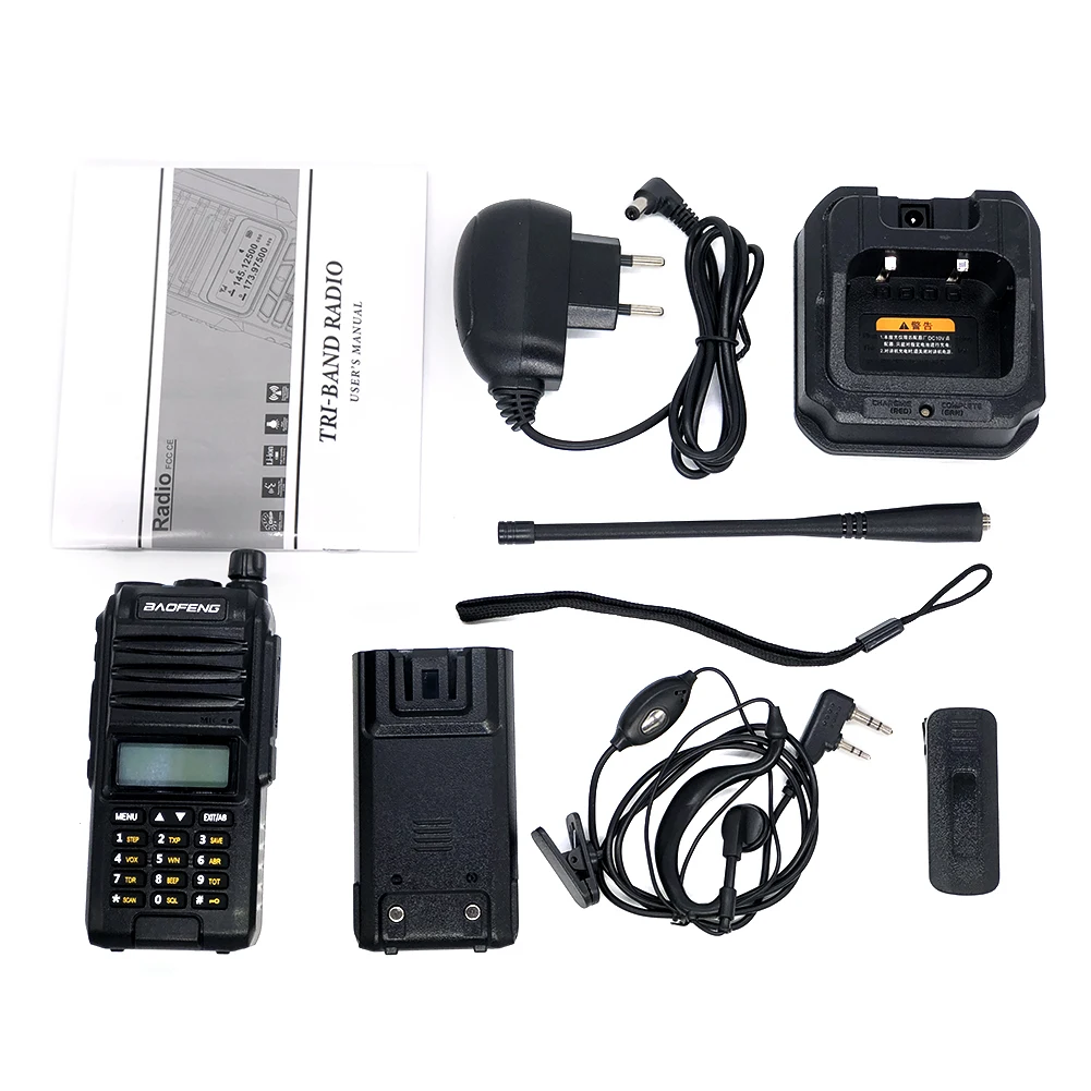 Baofeng BF-A58S трехдиапазонное иди и болтай Walkie Talkie S Портативный дальний Перезаряжаемые двухстороннее радио