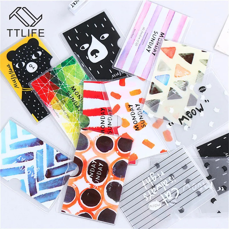 

Cartoon Plastic Translucent Card Sets Holders Animal Pattern Kid Lady Boys Girls Students School Bus Cards Protection Case Cover