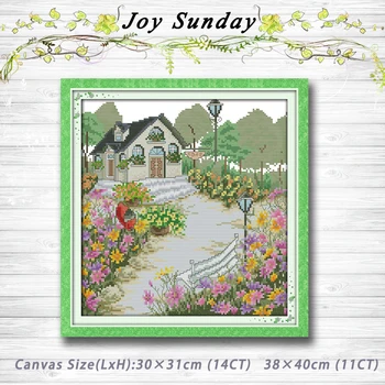 

A rustic cottage Scenery Series decor painting dmc 14CT 11CT counted cross stitch kits embroidery set Needlework Set Home decor
