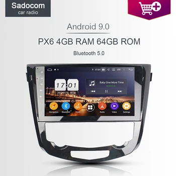 

DSP PX6 10.1" 2 din Android 9.0 8 Core 4GB RAM 64GB Car DVD Player For Nissan Qashqai X-Trail 2014-2017 autoradio Bluetooth 5.0