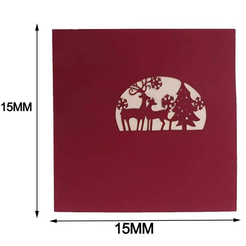 Christmas LED Light Music 3D Stereo Greeting Cards Postcard Deer Paper-cut Craft Carving Christmas  - 4.00027E+12