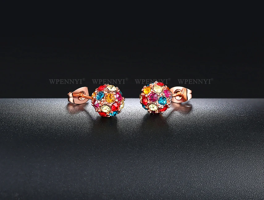 新胧月三色圆球耳钉 4