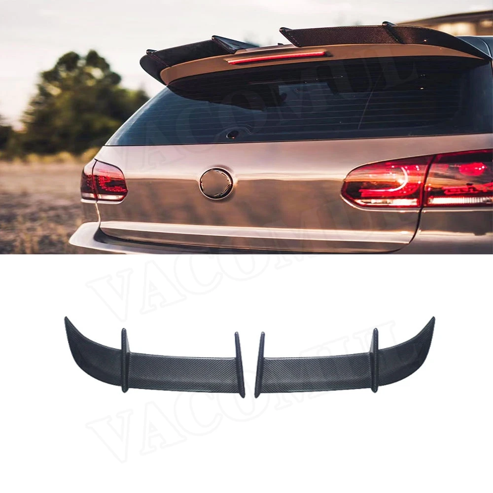 

2Pcs/Set Carbon Fiber Rear Trunk Spoiler Wing for Volkswagen VW Golf 6 MK6 VI GTI R20 2010 - 2013 Not for Standard Bumper