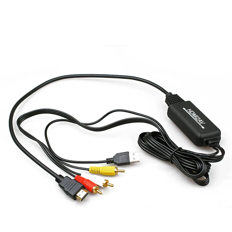 1080P HDMI to AV Line Tricolor Connector Computer Millet Barley Box Video HD Interface to Old TV Chromatic Converter Line