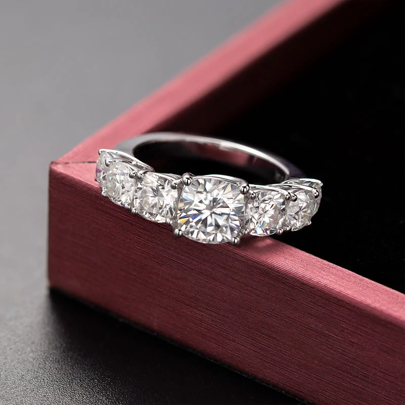 HOT SALE SILVER PLATED 18K GOLD RING VVS1 HIGN Quality ROUND Cut Loose Moissanite Gemstone Factory Wholesale Price Moissanite