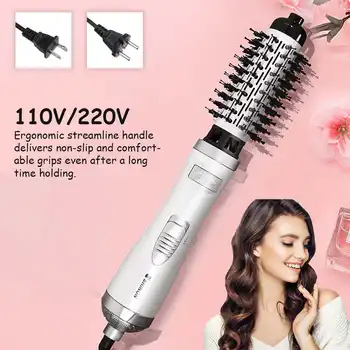 

110V 220V Third Gear One Step Hair Dryer Volumizer Negative Ion Generator Hair Straighten Salon Hot Air Paddle Styling Brush