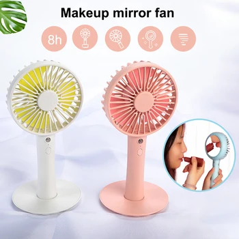 

Makeup Mirror Fan Mini Handheld Fan USB Charging Desk Fans Rechargeable Portable Office Outdoor Travel Energy Source